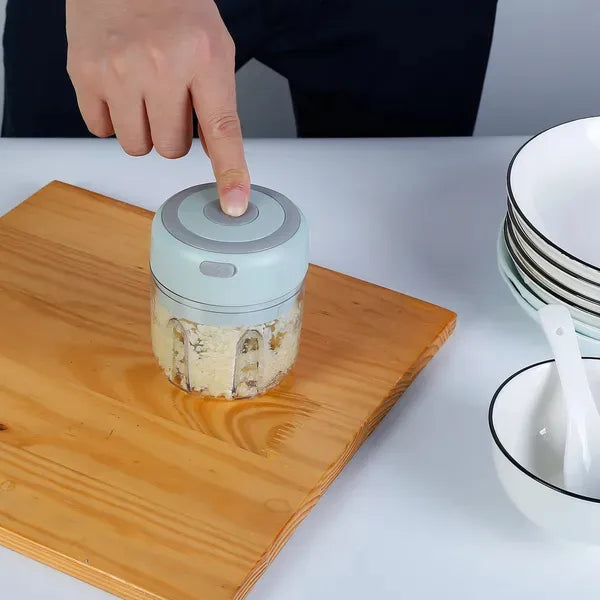 Premium USB Rechargeable Electric Garlic Chopper | Portable Mini Food Processor for Garlic, Ginger, Vegetables & Nuts (250ml)